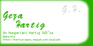 geza hartig business card